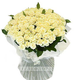 VIP Букет из 101 белой розы «Нежность»