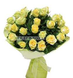 Букет из 33 жёлтых роз «Желанные розы»
