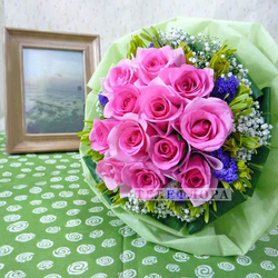 Букет из 11 розовых роз «Горячие розы»