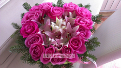 Корзина цветов «Розовое сердце»