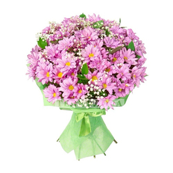 Букет цветов из 11 розовых хризантем